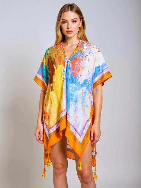 Colorful Callista Pareo by Royalfashion – Flowy Knee-Length Beach Dress