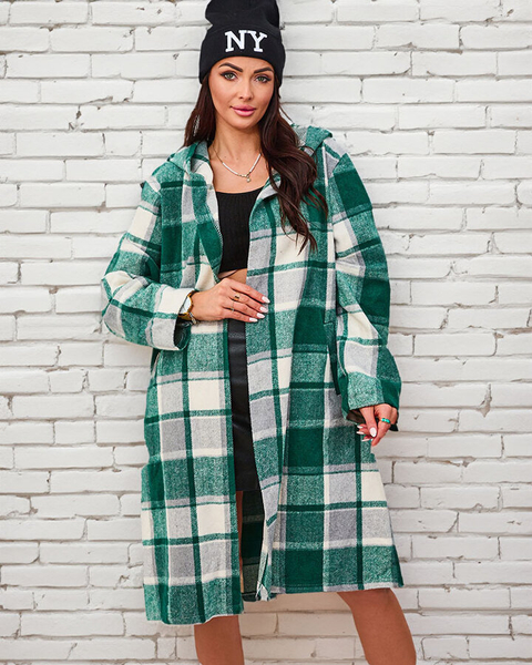 Royalfashion Women's green check coat