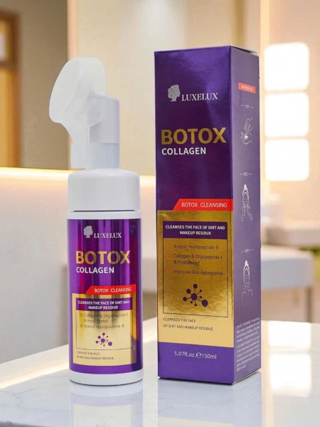 Purifying and moisturizing facial foam with collagen and brush