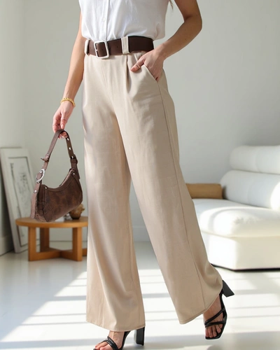 Royalfashion Women's Wide Pants with Belt
