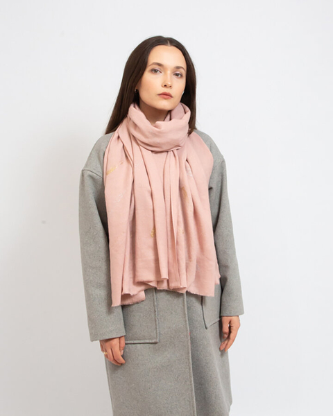 Royalfashion Pink Women's Thin Scarf with Glitter