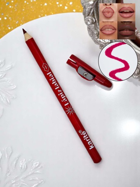 Wine Red Lip Pencil with Sharpener