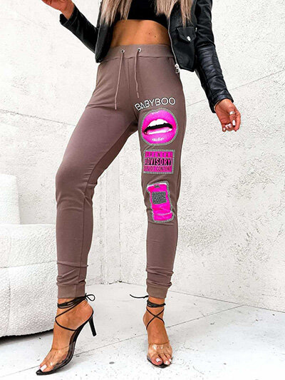 Royalfashion Women's sweatpants with decorative print