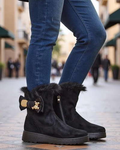 Royalfashion Women's snow boots with a bow Kiebbi