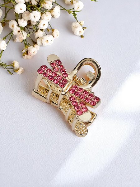 Royalfashion Hair Clip with Rhinestones Golden Clip