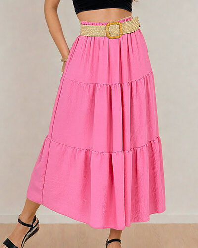 Royalfashion Women's midi skirt with belt
