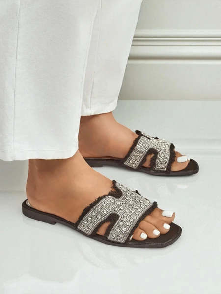 Royalfashion Women's sandals with rhinestones CrystalEase