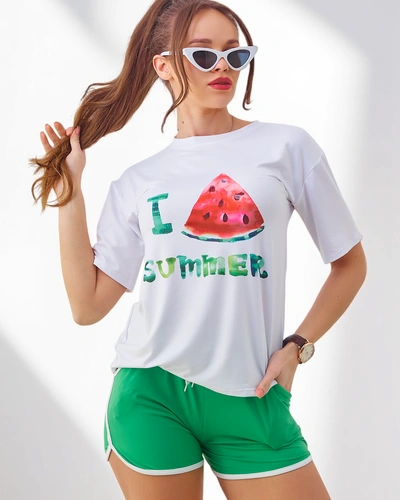 Royalfashion Women's sports set with t-shirt and shorts Watermelon