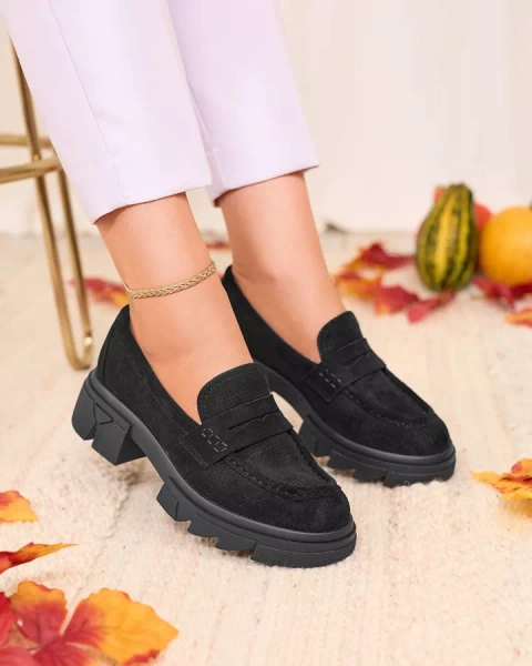 Royalfashion Black women's openwork moccasins Lace Glide