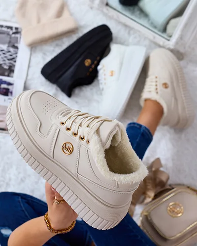 Royalfashion Warmed women's sneakers with fur Rozit