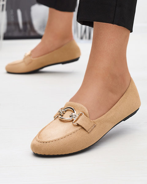 Eco-suede beige moccasins Brussi - Footwear