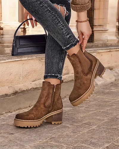 Royalfashion Eco-suede women's ankle boots on a heel Segori