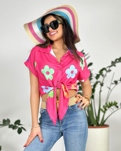 Royalfashion Women's short floral shirt