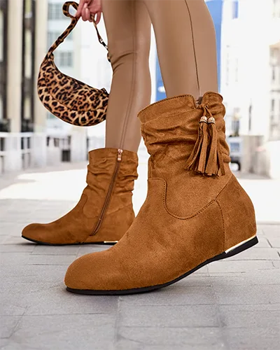 Royalfashion Eko - suede ankle boots on a covered wedge Lovely