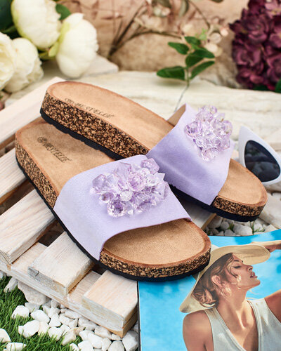 Royalfashion Women's Villo rhinestone flip-flops