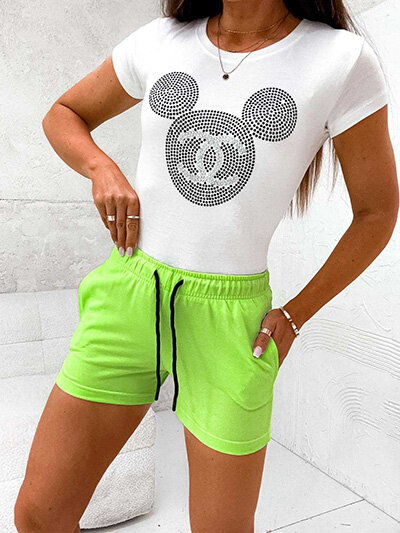 Royalfashion Women's fabric short shorts