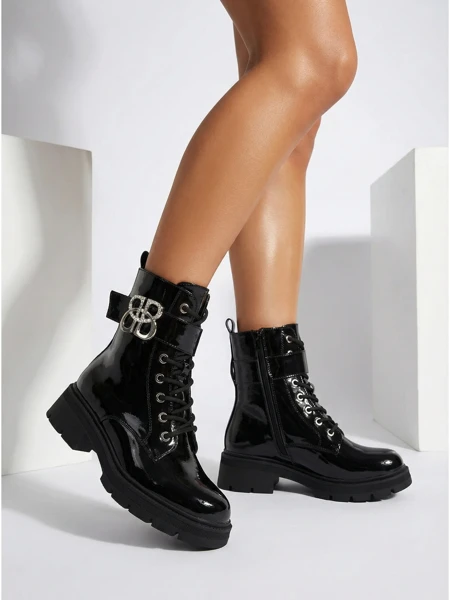 Veuli Women's Patent Eco-Leather Boots