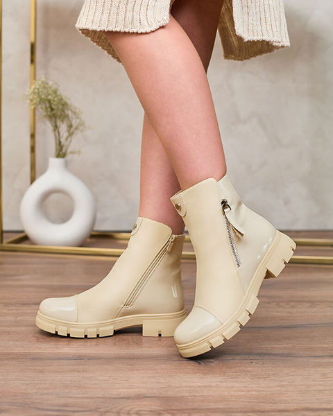 Royalfashion Beige matte Hedaheh women's boots