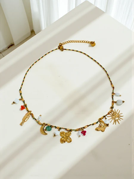 Athena Charm Collana Necklace – golden amulets with ancient motifs