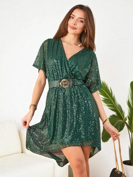 Royalfashion Women's dress with sequins