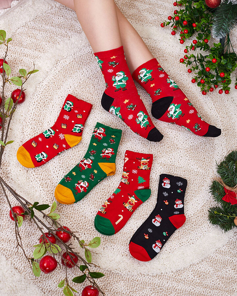 Royalfashion Patterned Christmas Women's Socks 5/pack