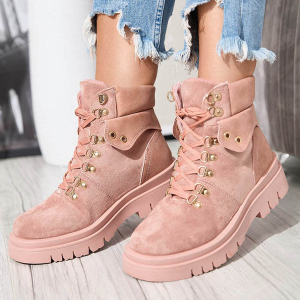 Pink women's boots insulated trappers Boserra - Footwear