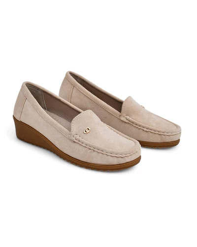 Royalfashion Women's moccasins on a low wedge Lepolt