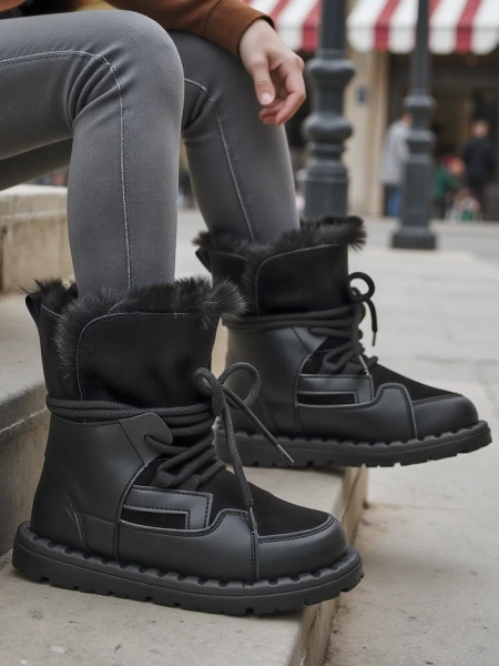 Royalfashion Women's Lace-Up Snow Boots Viovi