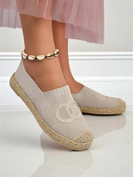 Aurelia Royalfashion Espadrilles Beige - Flat slip-on women's shoes