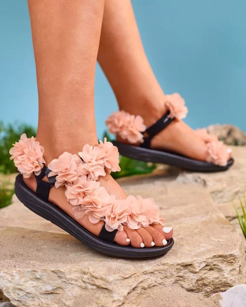 Royalfashion Powder women's sandals with flowers Alferroy