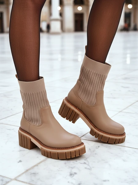 Ivy Storm Women's Faux Leather Block Heel Ankle Boots