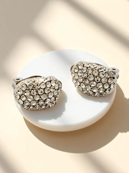 Royalfashion Women's clip-on earrings with cubic zirconia