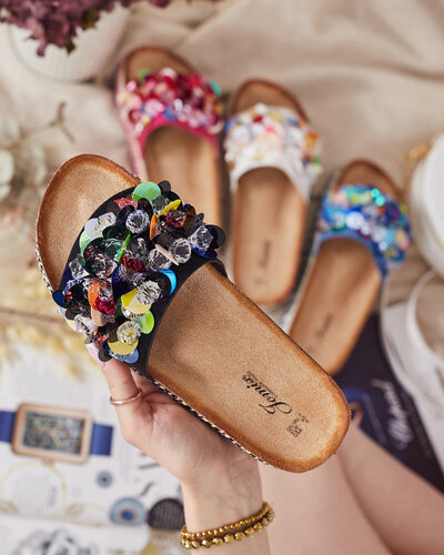 Royalfashion Women's Loassa rhinestone flip-flops