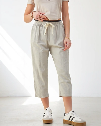 Royalfashion Cotton wide women’s pants with a tie