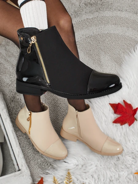 Luna Black Elegant Ankle Boots for Autumn