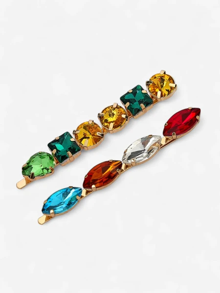 Royalfashion Hairpins with colorful crystals