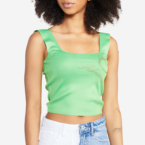 Women's green strappy crop top - Clothing