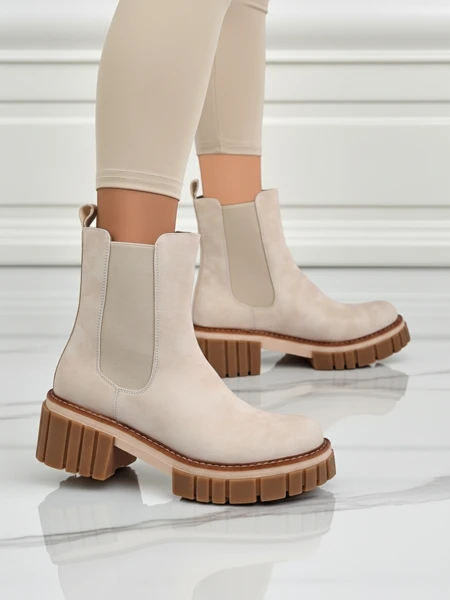 Amber Walk Ankle Boots with Block Heels Made of Eco Nubuck
