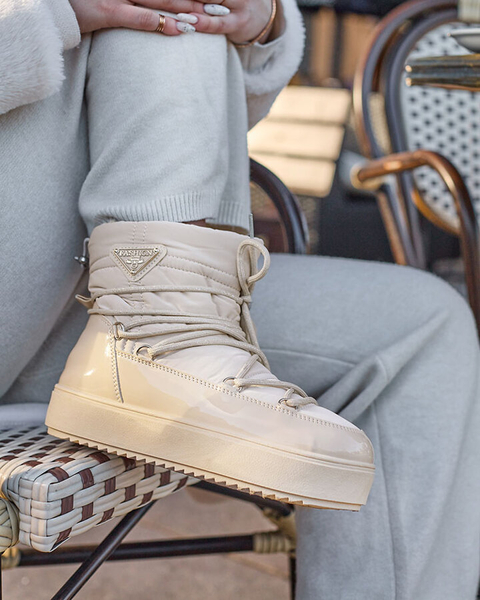 Royalfashion Women's slip-on boots a'la snow boots in beige Nevsone