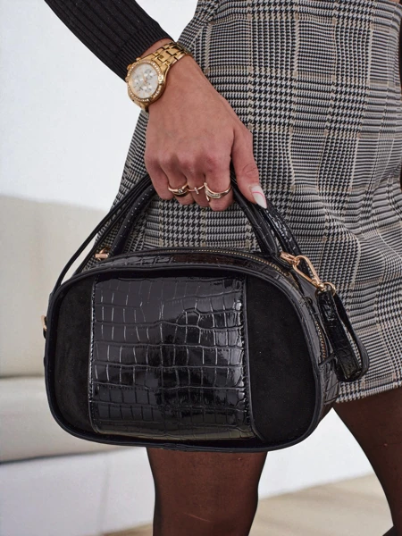 Small women's handbag made of lacquered eco-leather Lunar Space