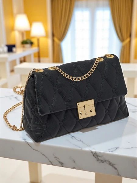 Small Quilted Frost Ember Eco-Leather Handbag