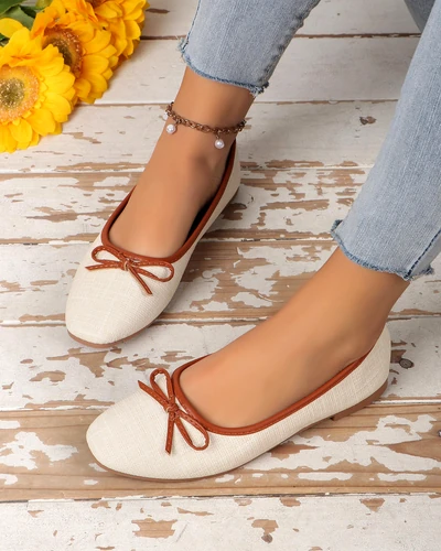 Royalfashion Women's ballet flats with glitter and a bow Aramie