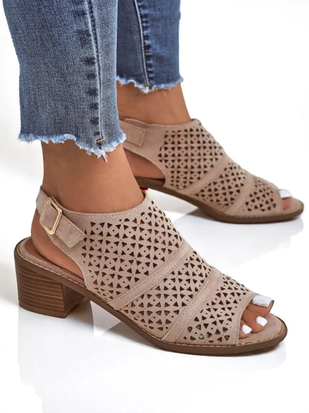 Royalfashion Women's Elira Openwork Low Heel Sandals