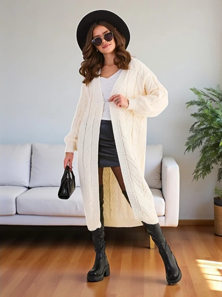 Royalfashion Knitted women's poncho sweater