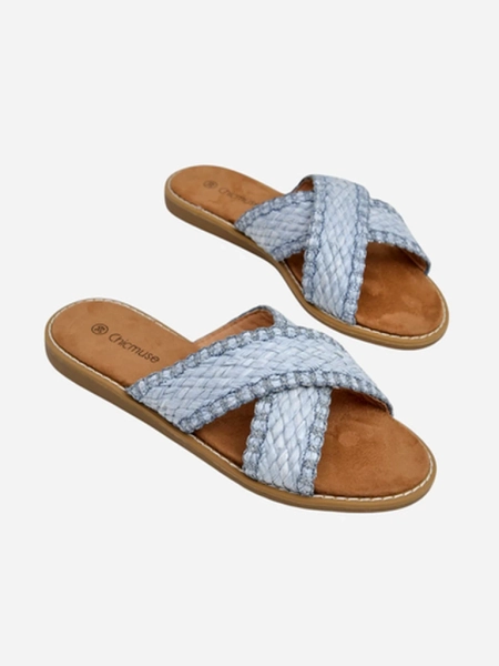 Royalfashion Women's sliders with braided straps Bornes
