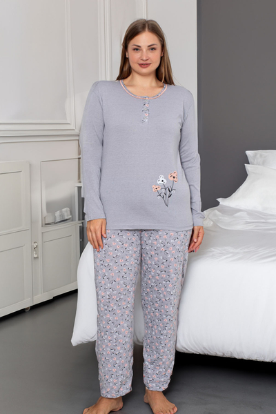 Royalfashion Cotton women's 2-piece floral pajama PLUS SIZE