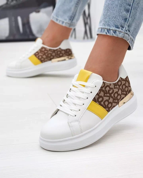 Royalfashion White and brown women's sports shoes Mlysio