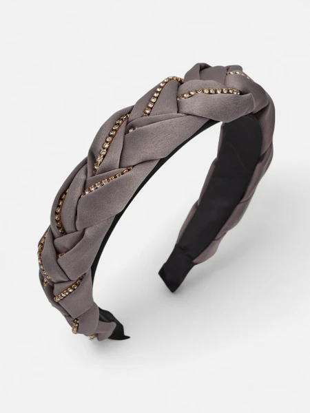 Royalfashion Braided Hairband with Cubic Zirconia