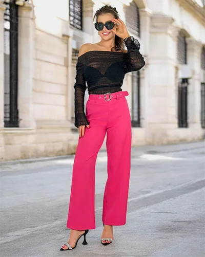 Royalfashion Women's wide fabric pants