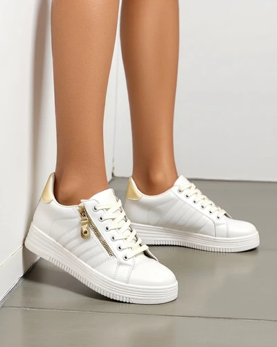 Royalfashion Women's sporty sneakers with decorative zipper Evrove